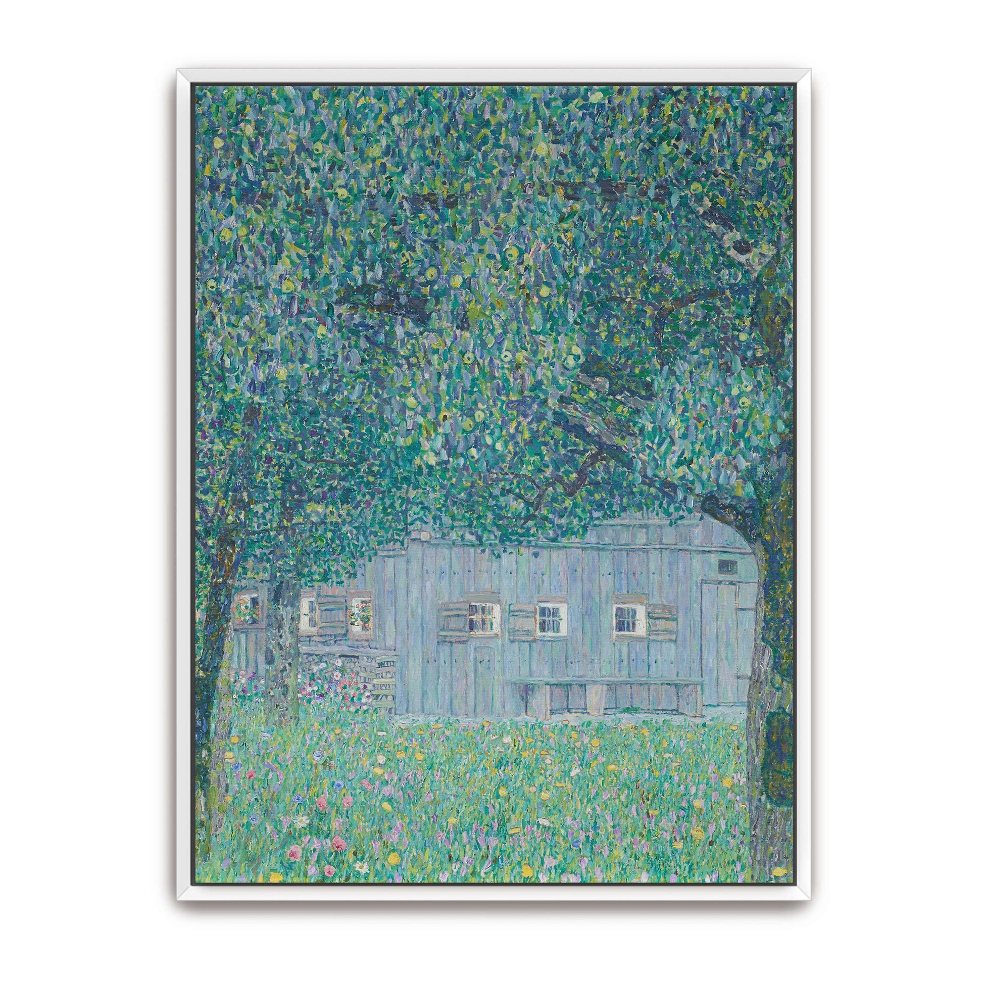 A house under a tree with flowers by Gustav Klimt