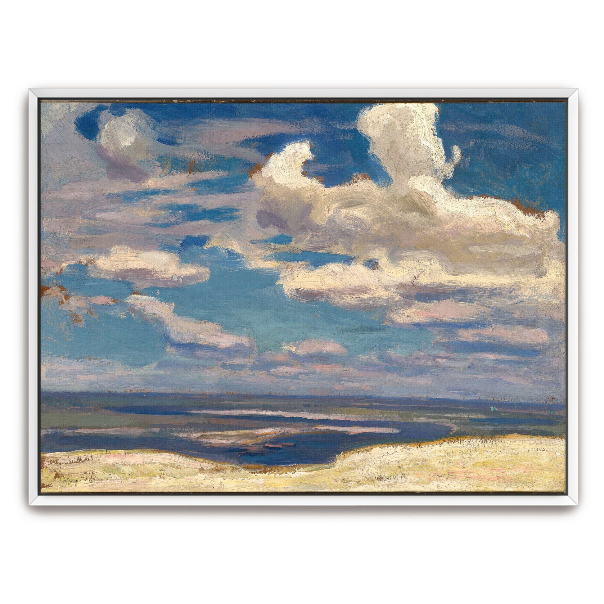 Clouds over a river landscape by Jan Stanislawski