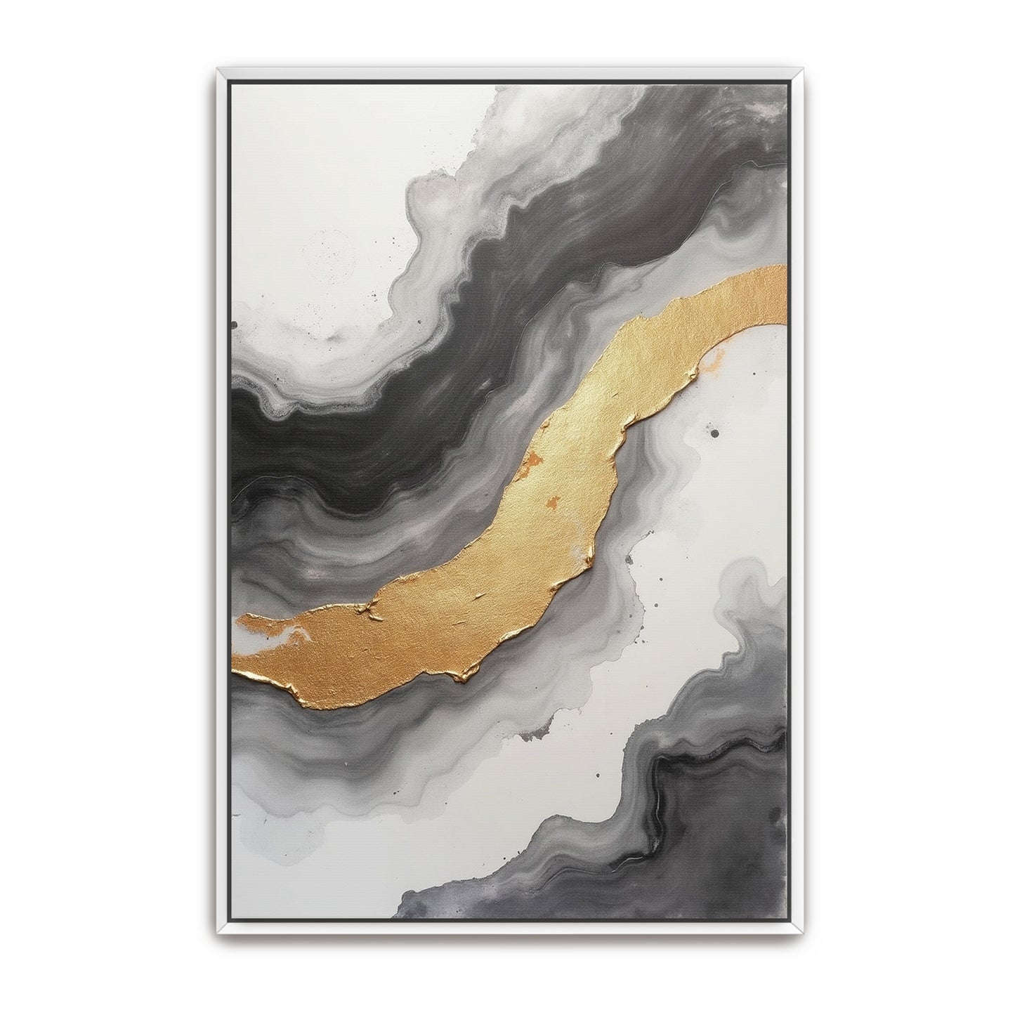 Abstract Gold And Grey Swirls By Yara Rabibzad