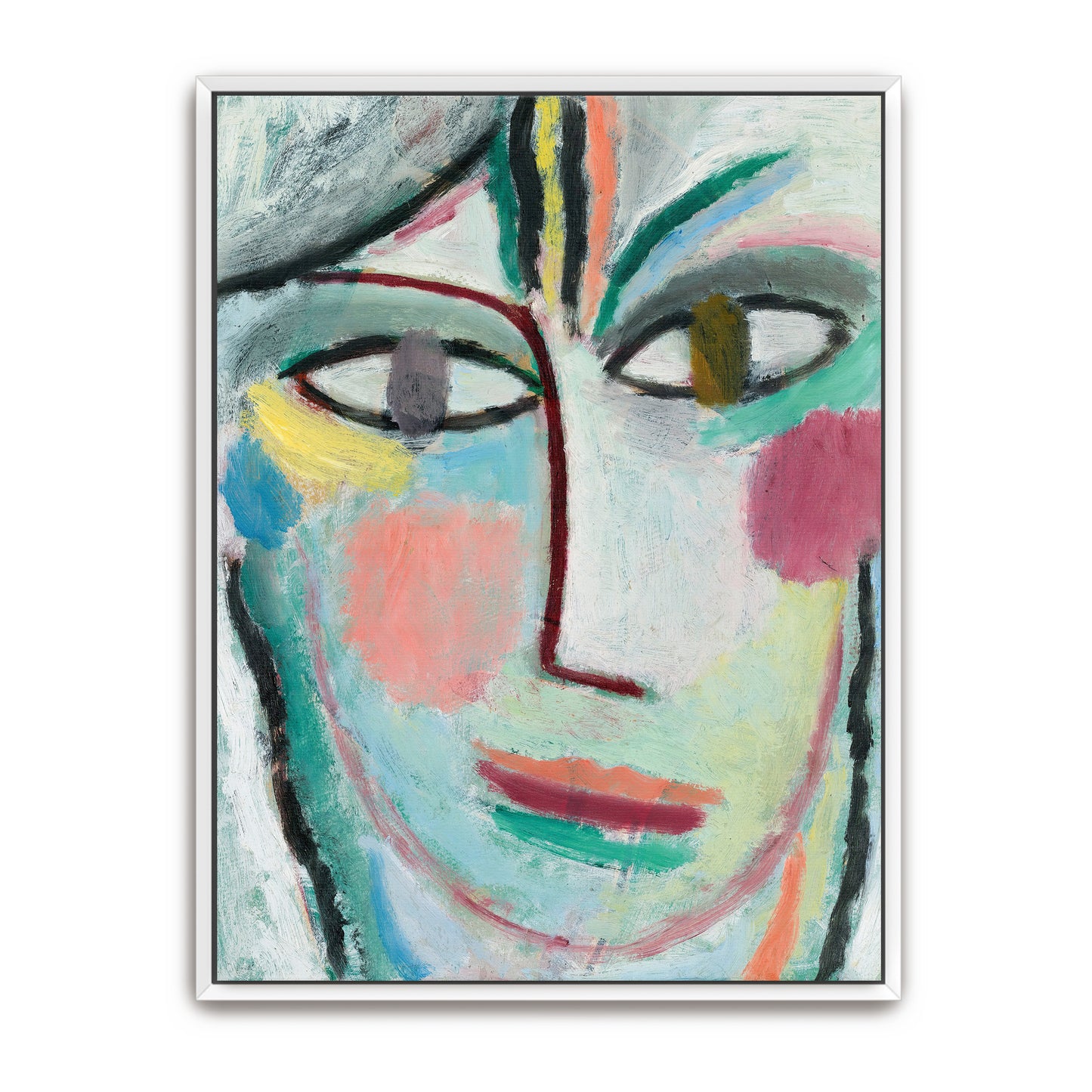 Expressionist Portrait Of A Woman With Bold Lines And Colors By Alexej Von Jawlensky