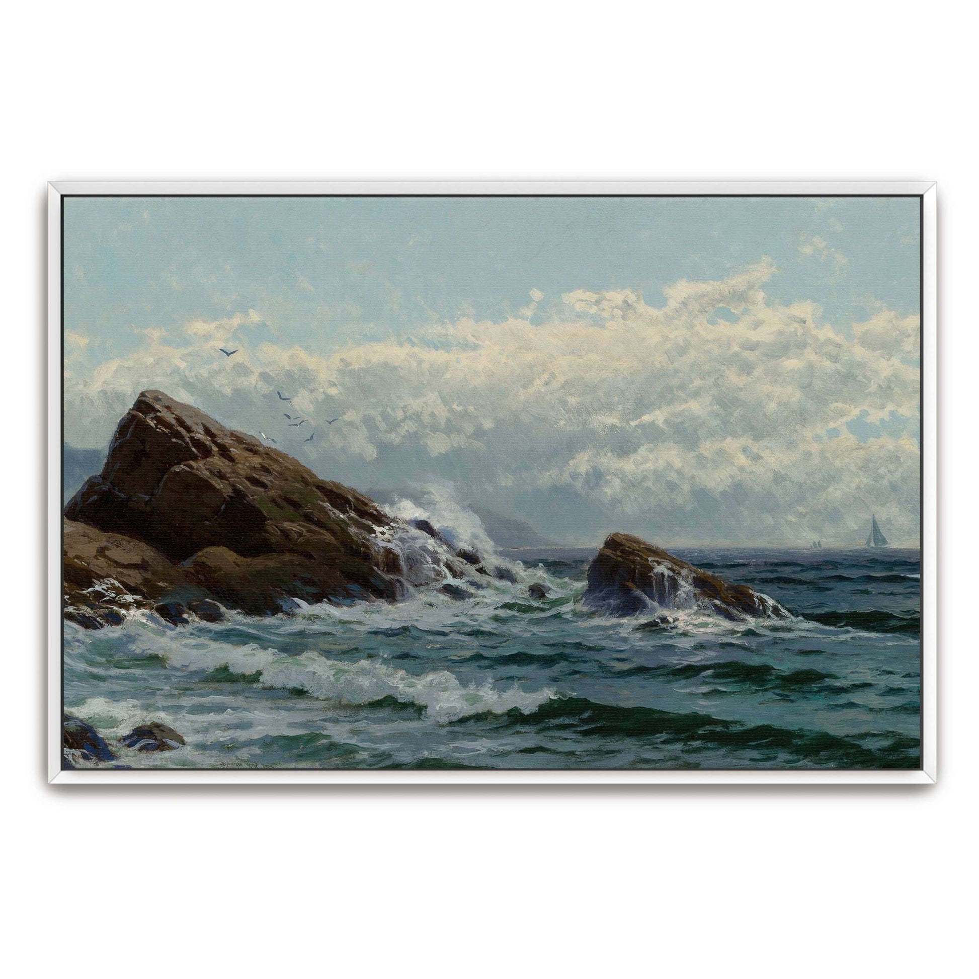 Rocky Coastline with Sailboats by Alfred Thompson Bricher