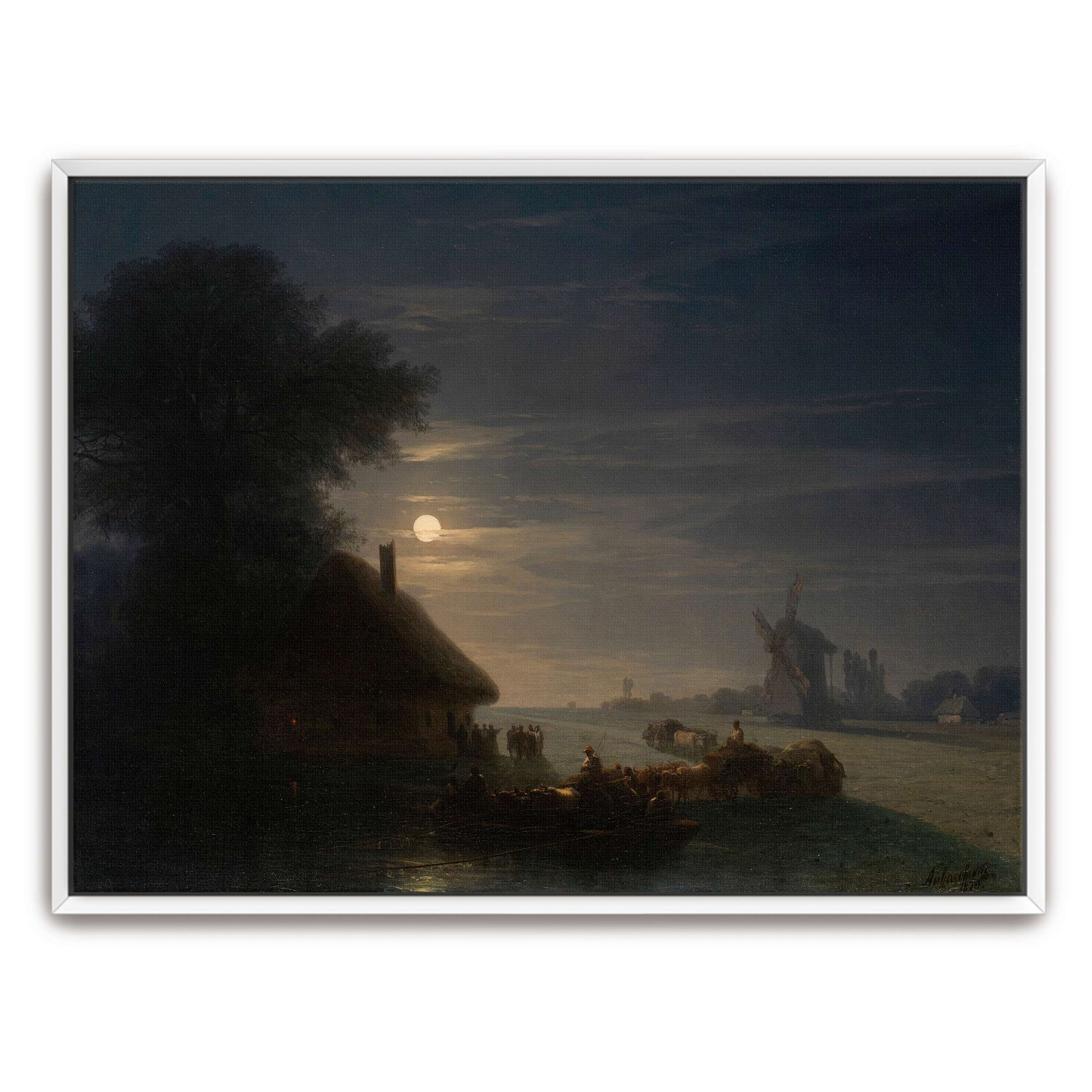 Nighttime landscape with a moonlit river by Ivan Konstantinovich Aivazovsky
