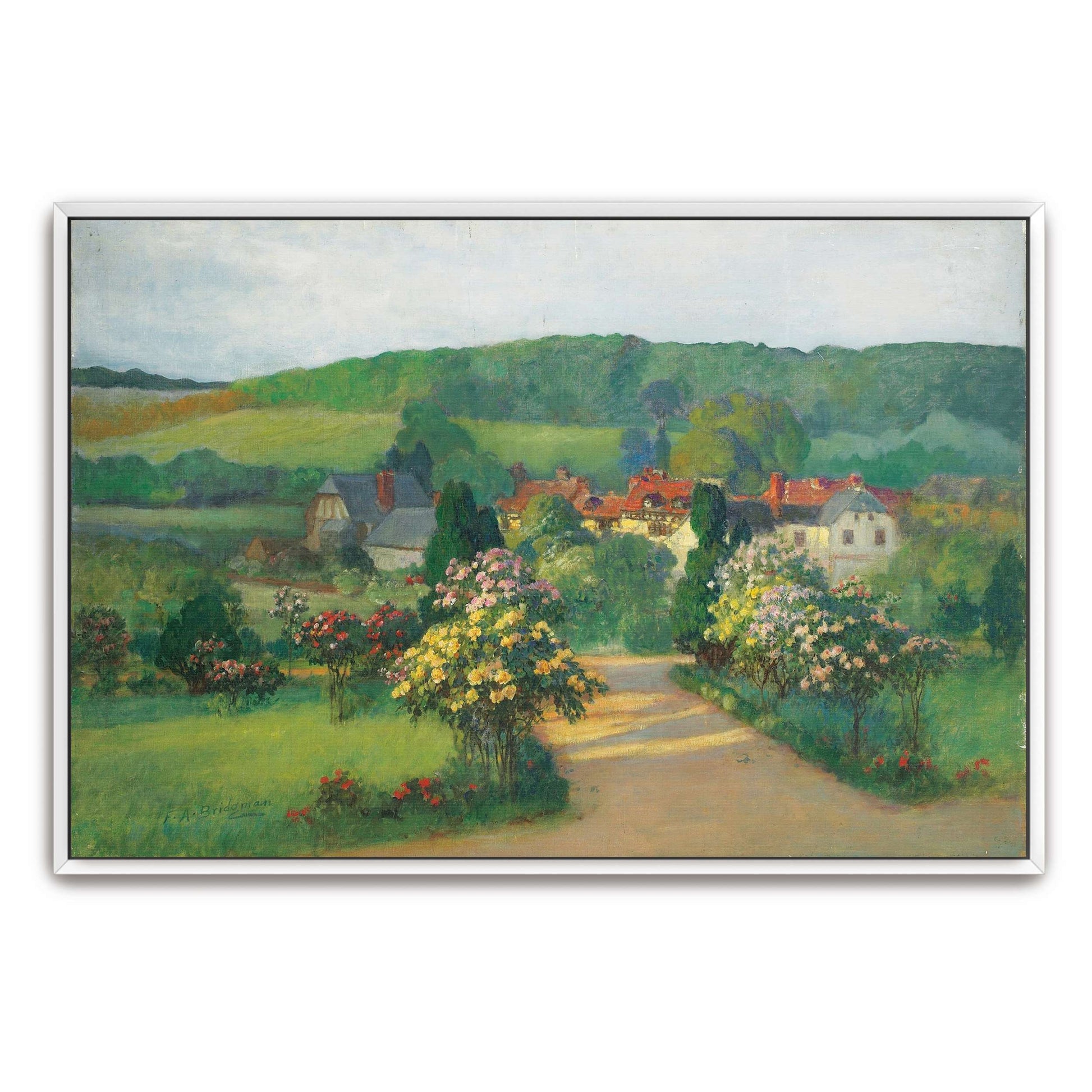 Village Garden With Blooming Flowers By Frederick Arthur Bridgman