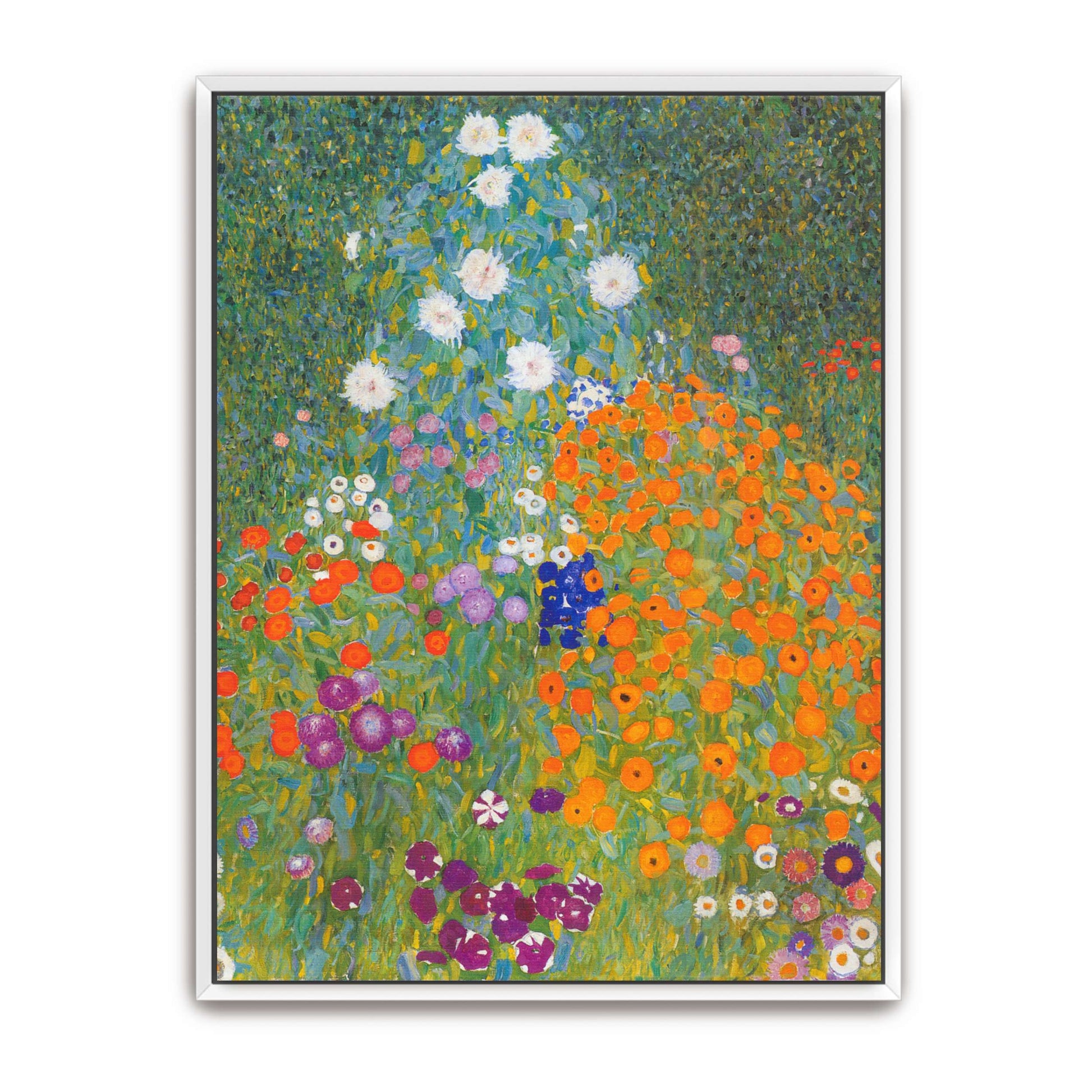 A vibrant garden with colorful flowers by Gustav Klimt