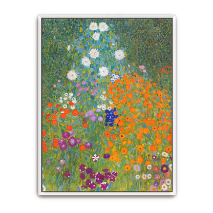 A vibrant garden with colorful flowers by Gustav Klimt
