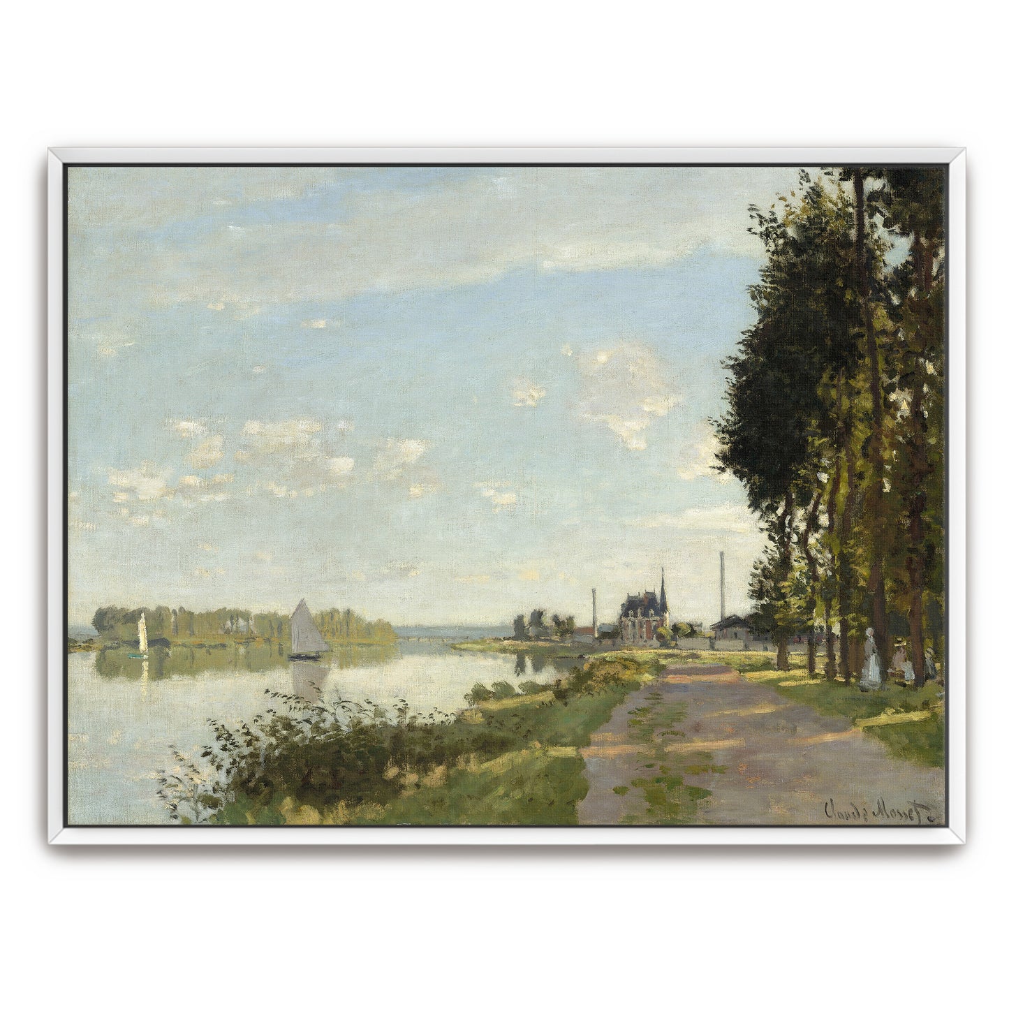 River Scene With Sailboats And Trees By Claude Monet