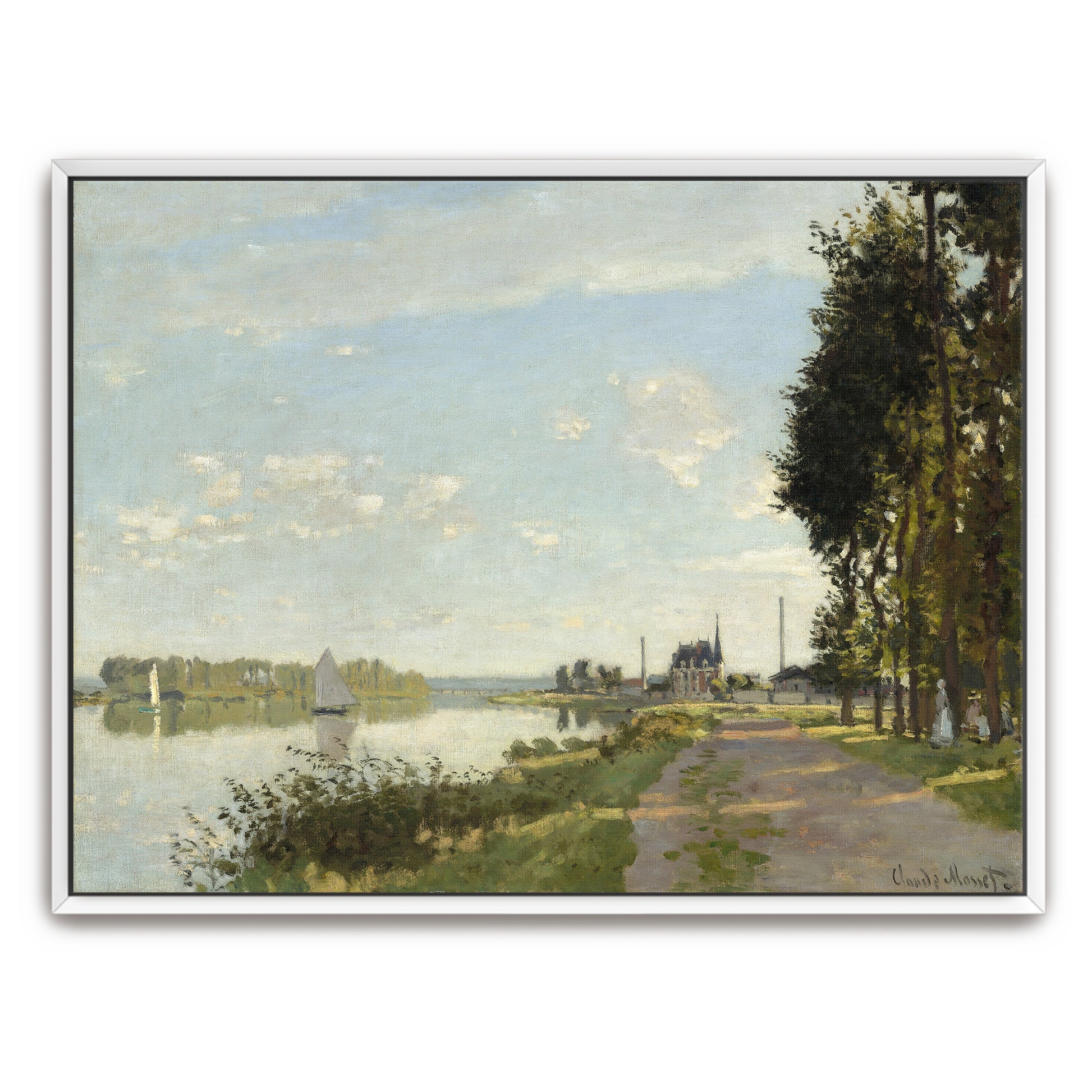 River Scene With Sailboats And Trees By Claude Monet