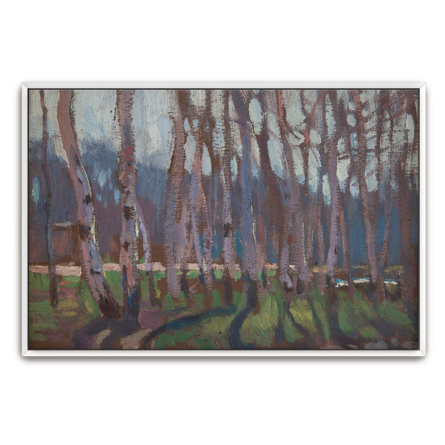 Impressionistic painting of a birch grove by Jan Stanislawski