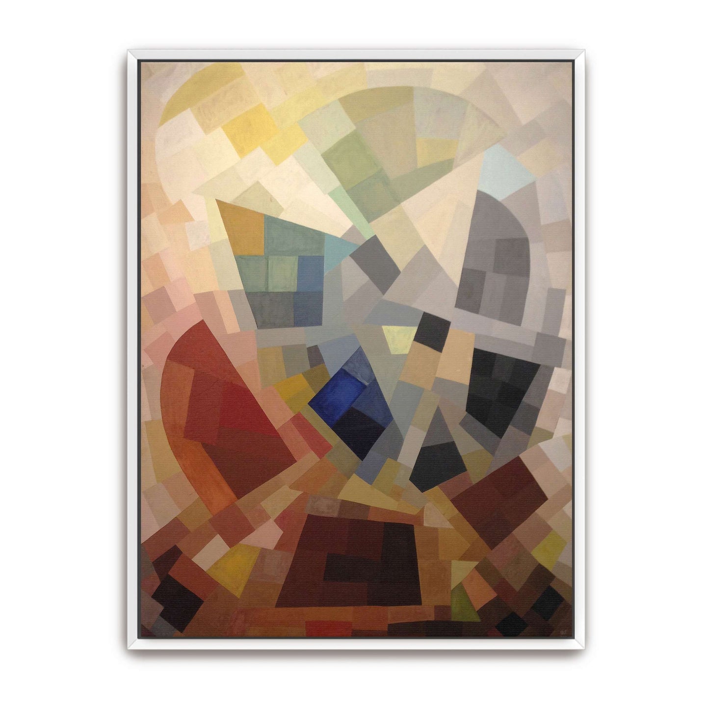 Abstract geometric art with various colors by Otto Freundlich