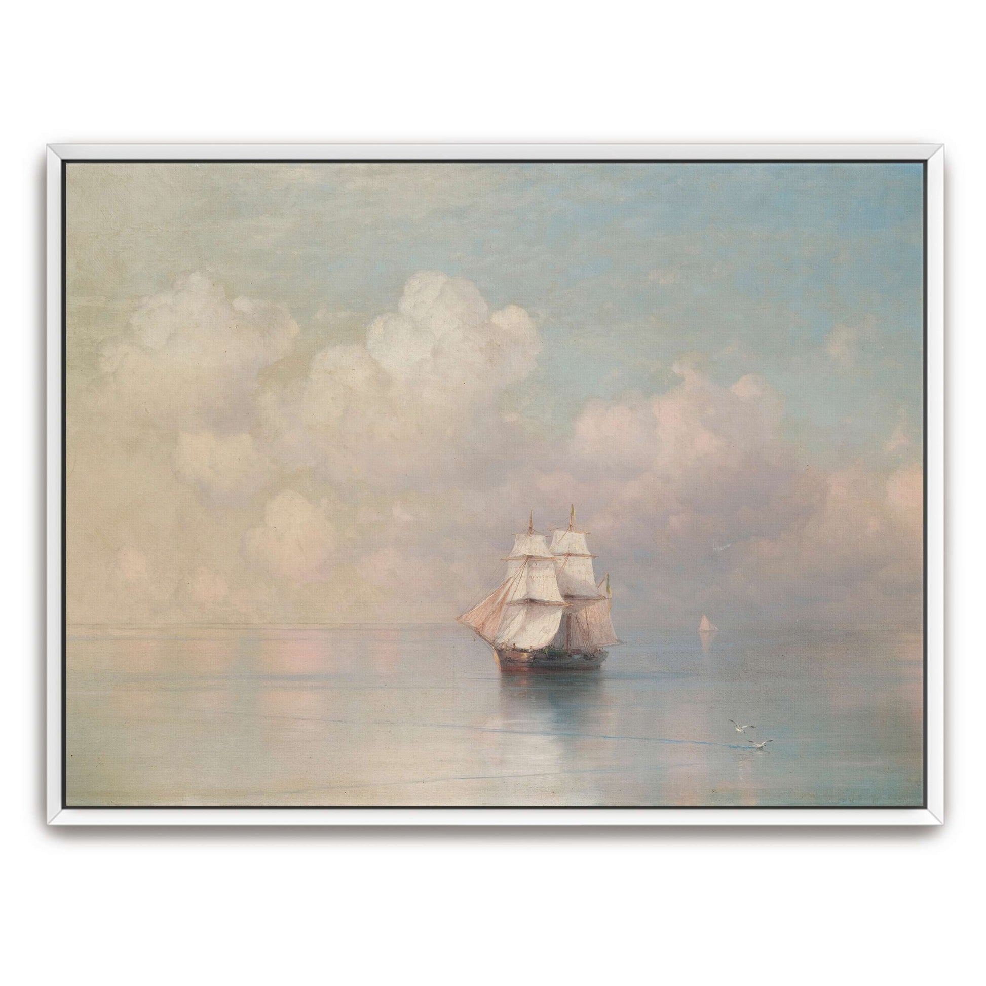 Sailboat on Calm Sea with Clouds by Ivan Konstantinovich Aivazovsky