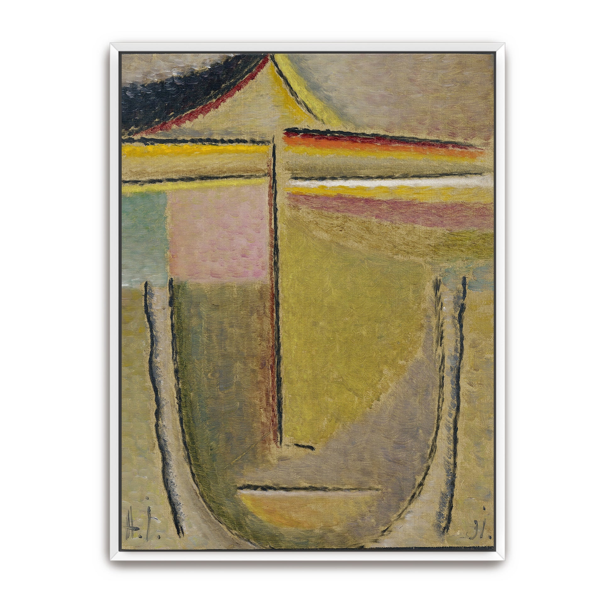 Abstract Head, Geometric Shapes, Expressive Lines, Vibrant Colors By Alexej Von Jawlensky