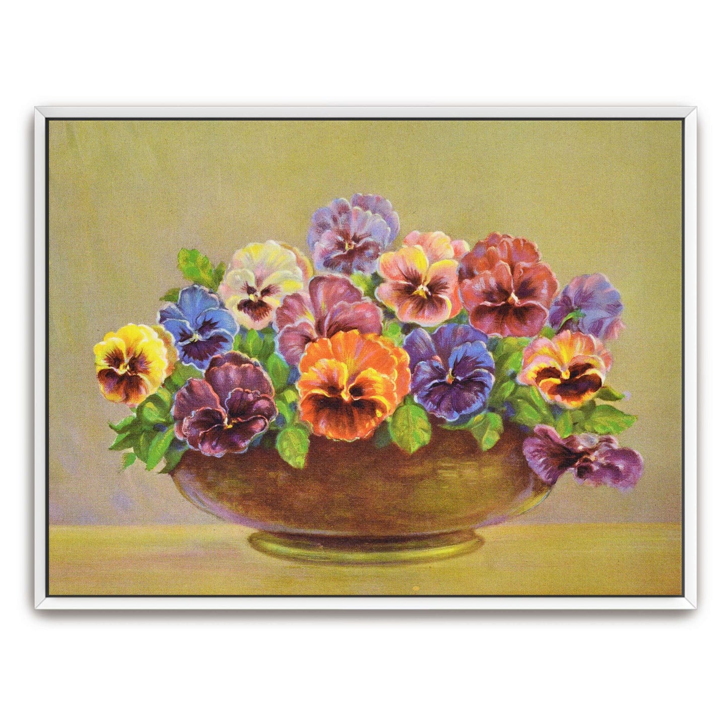 Pansy flowers in a bowl by Lafayette F. Cargill