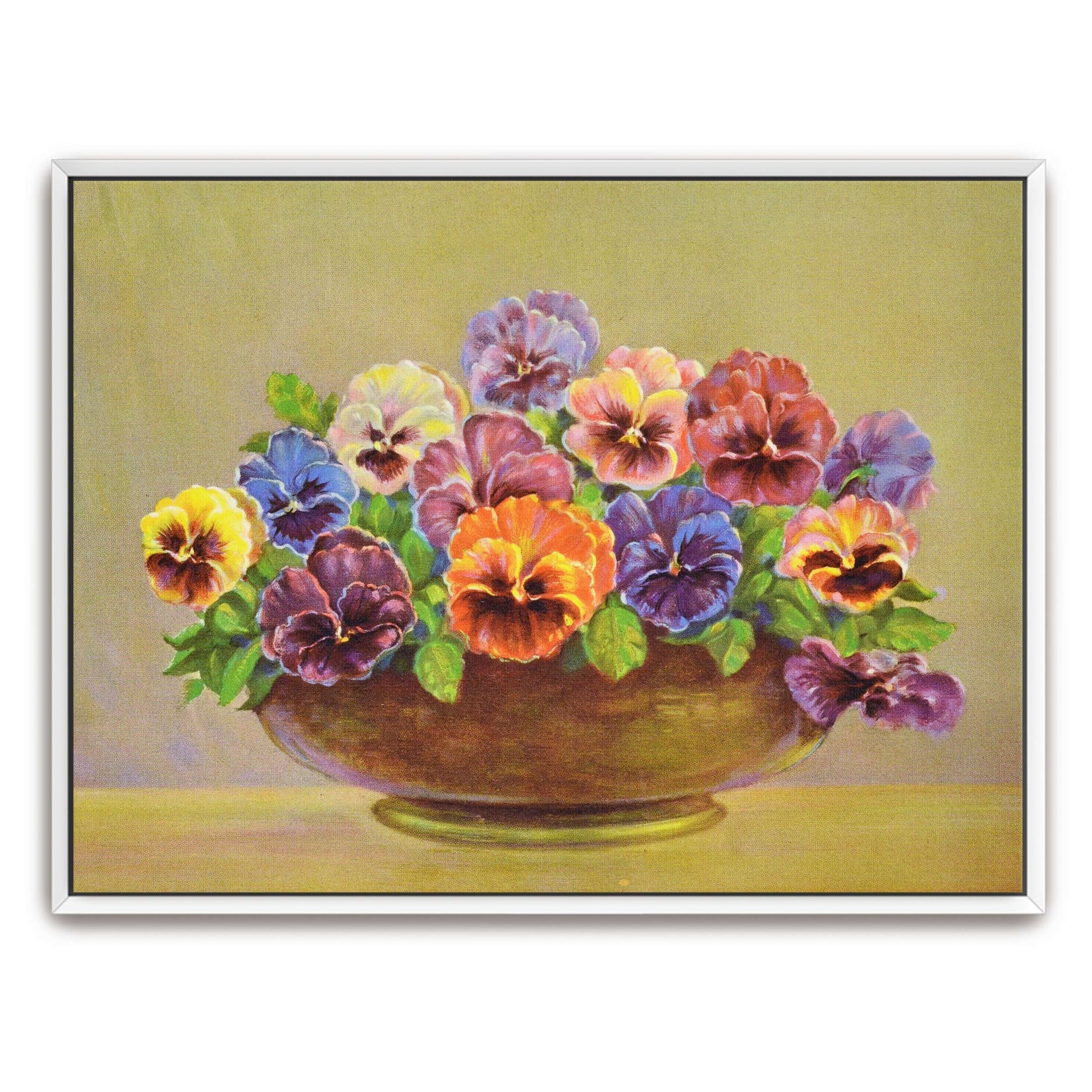 Pansy flowers in a bowl by Lafayette F. Cargill