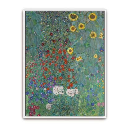 Sunflowers and wildflowers in a garden by Gustav Klimt