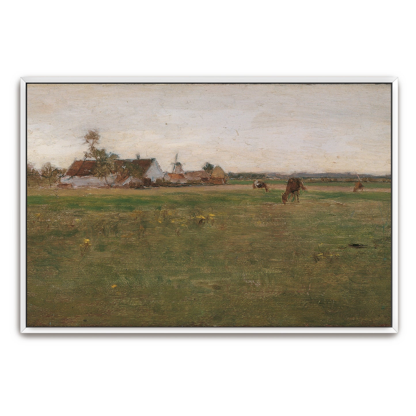 Farmhouse In A Field At Dusk By Eugen Jettel