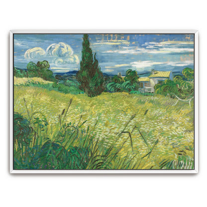 Wheat Field With Cypress Tree And Farmhouse By Vincent Van Gogh