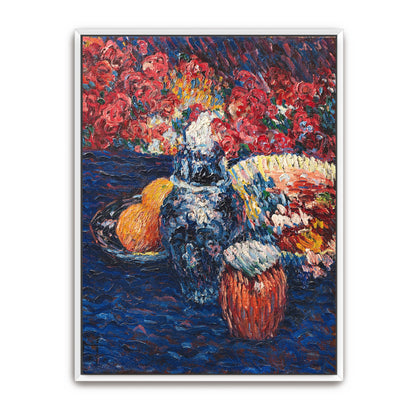 Flowers And Fruit Still Life, Vibrant Colors, Impressionistic Style By Alexej Von Jawlensky