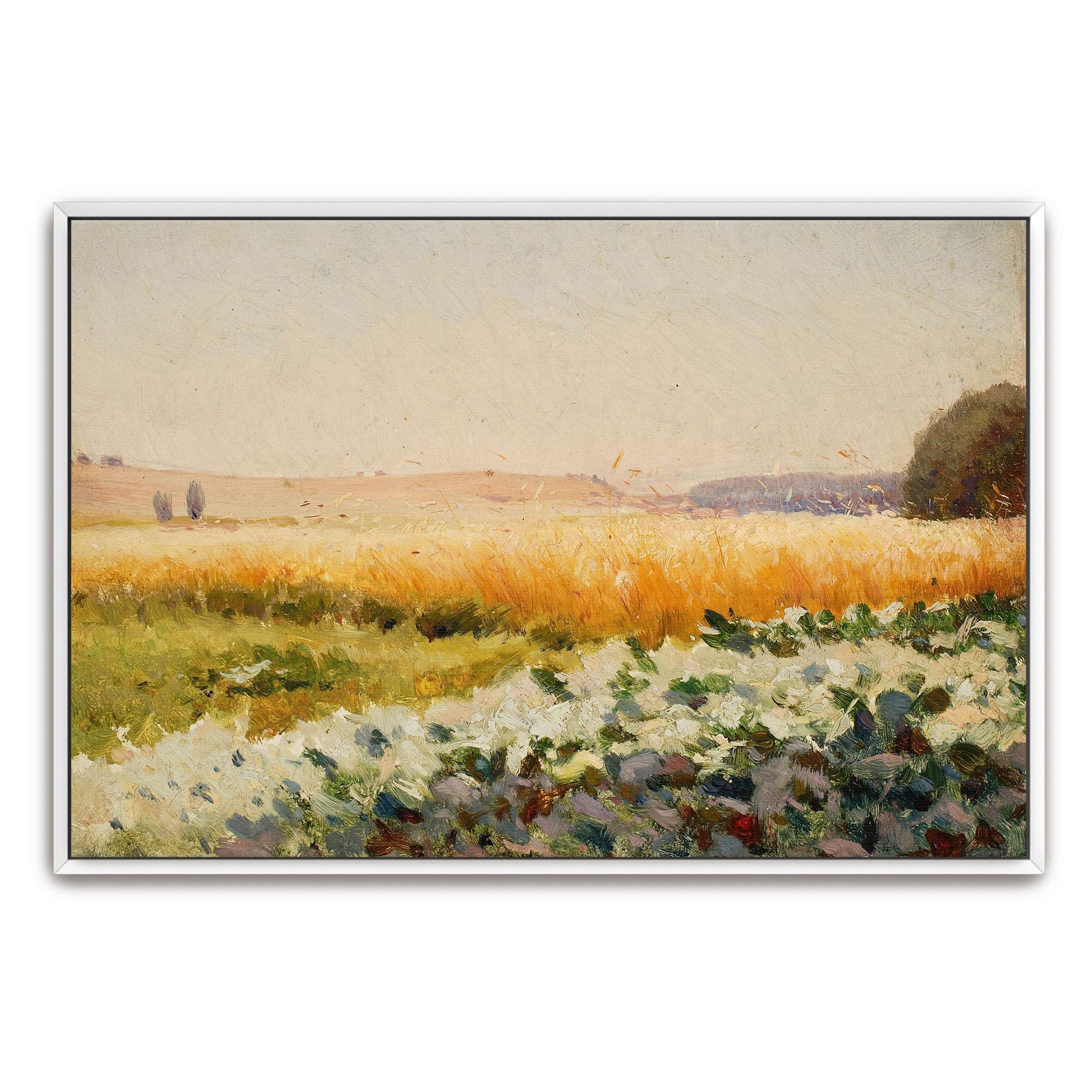 Field of cabbage with distant trees by Jan Stanislawski