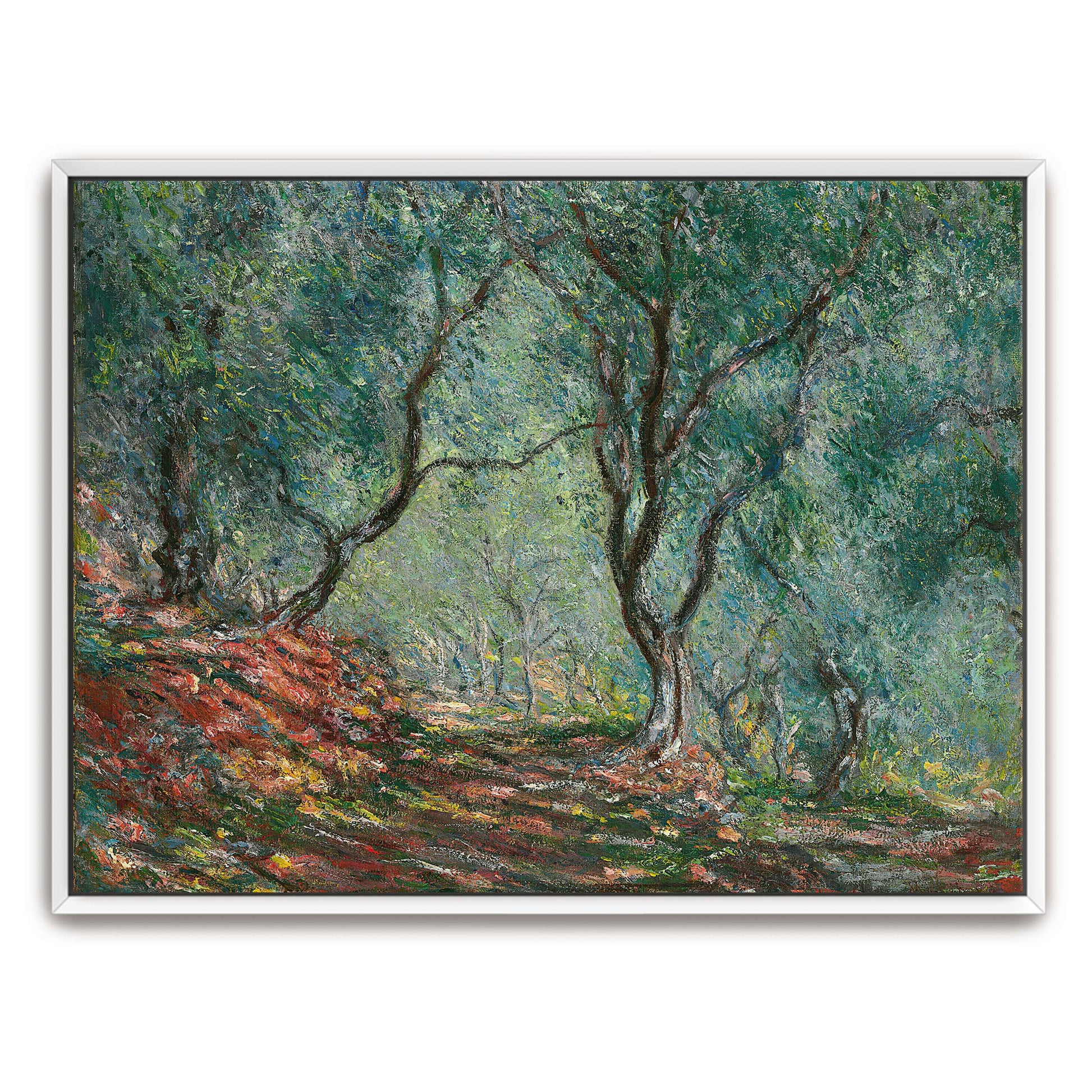 Olive Trees In A Landscape, Impressionist Style By Claude Monet