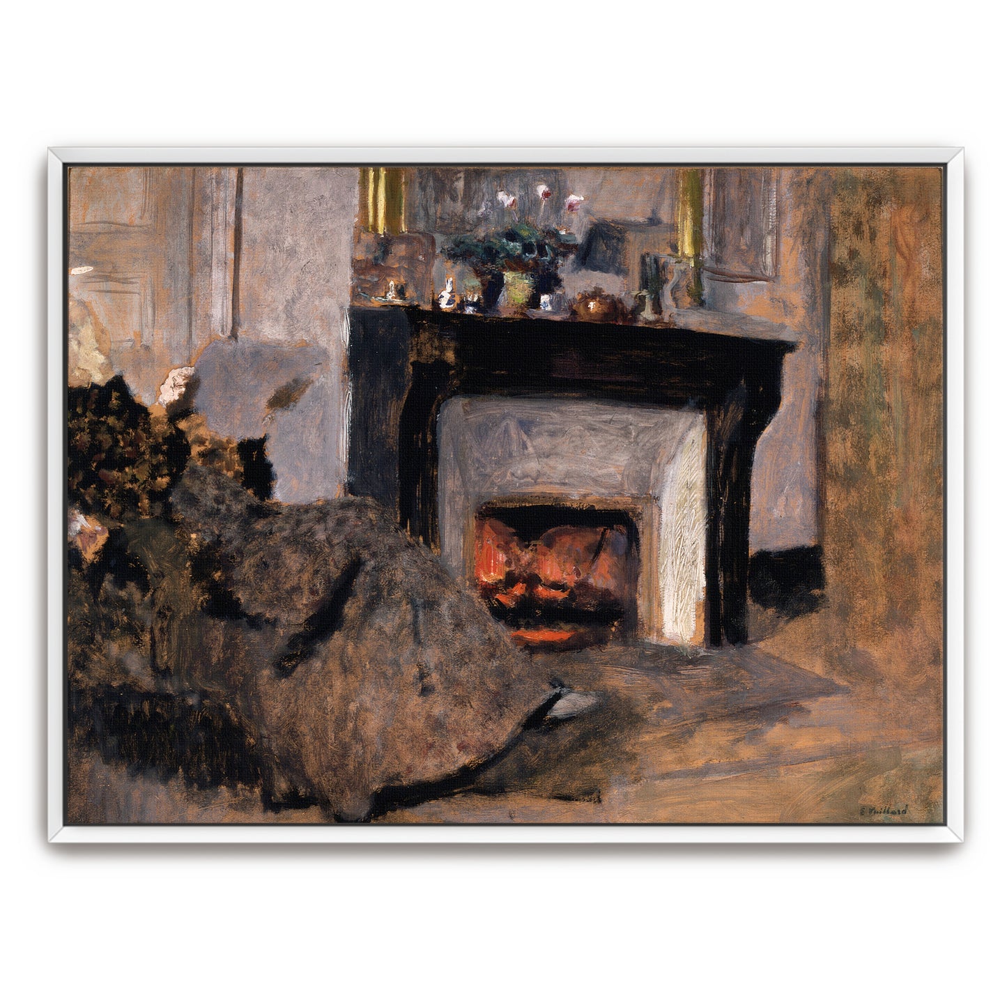 Woman In A Dark Dress By A Fireplace By Édouard Vuillard