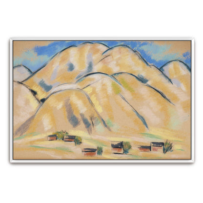 Pastel painting of hills and houses by Marsden Hartley