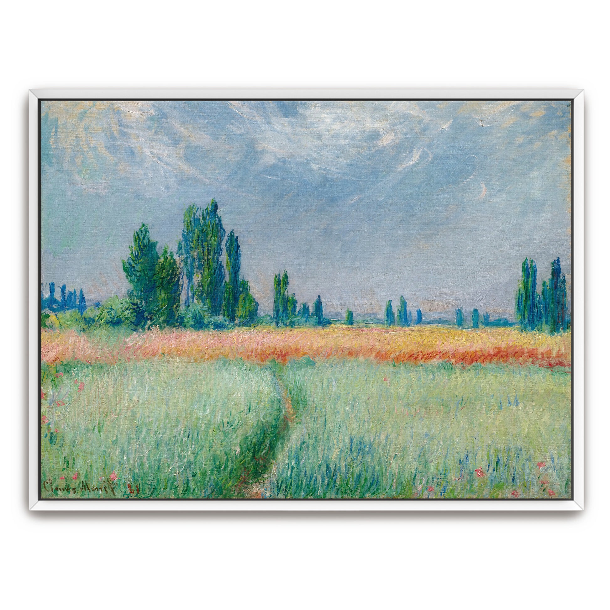 Impressionist Landscape With Wheat Field And Trees By Claude Monet