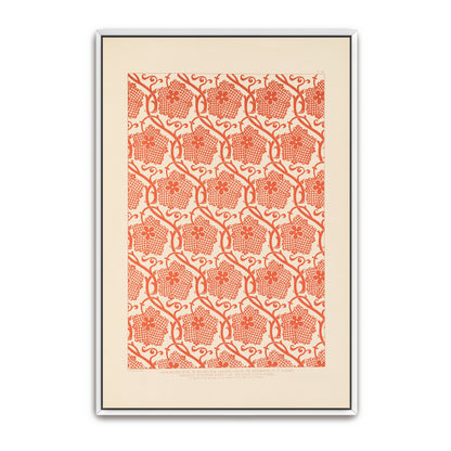 Orange Floral Pattern On White Background By Sydney Vacher