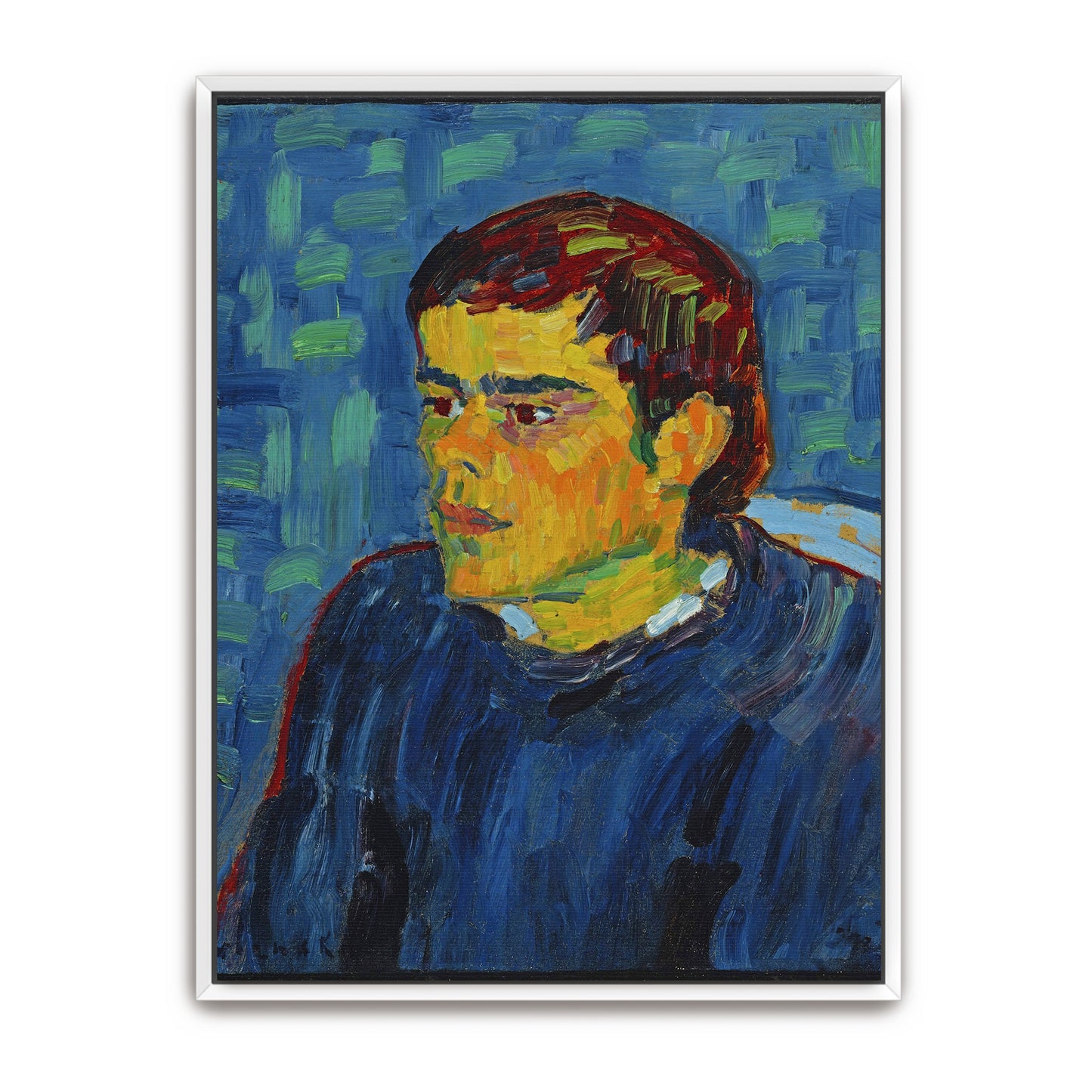 Portrait Of A Man With Blue And Yellow Tones By Alexej Von Jawlensky