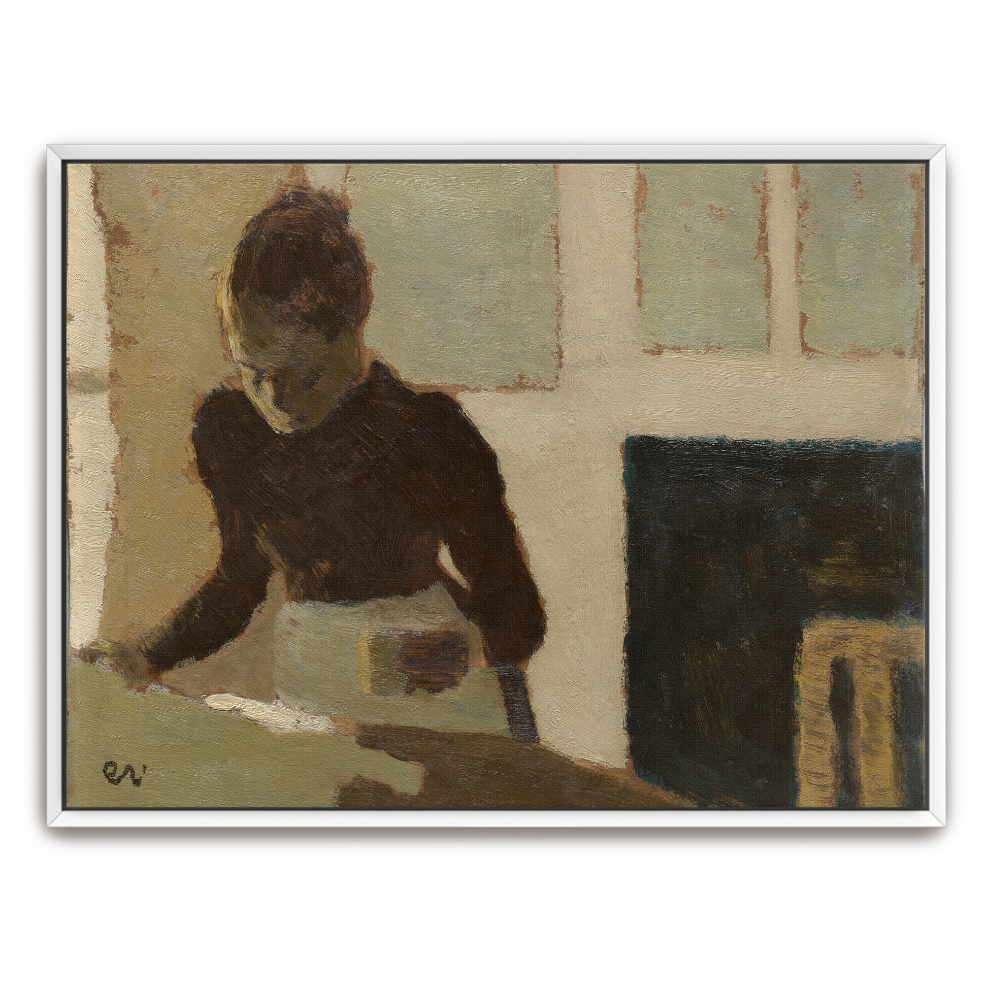 Woman In Brown Dress Interior Scene By Édouard Vuillard