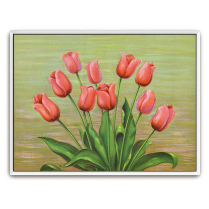 Red tulips in a vase by Lafayette F. Cargill