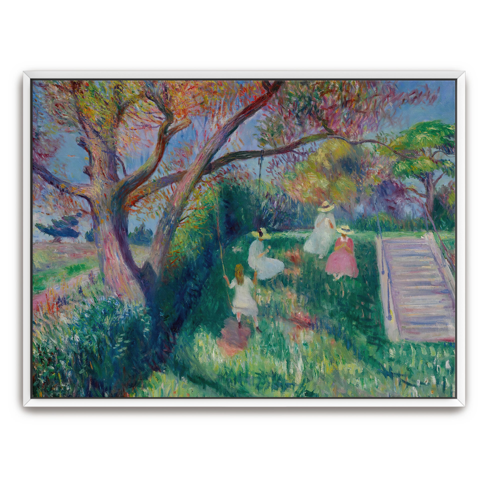 Women And Children Playing In A Garden By William James Glackens