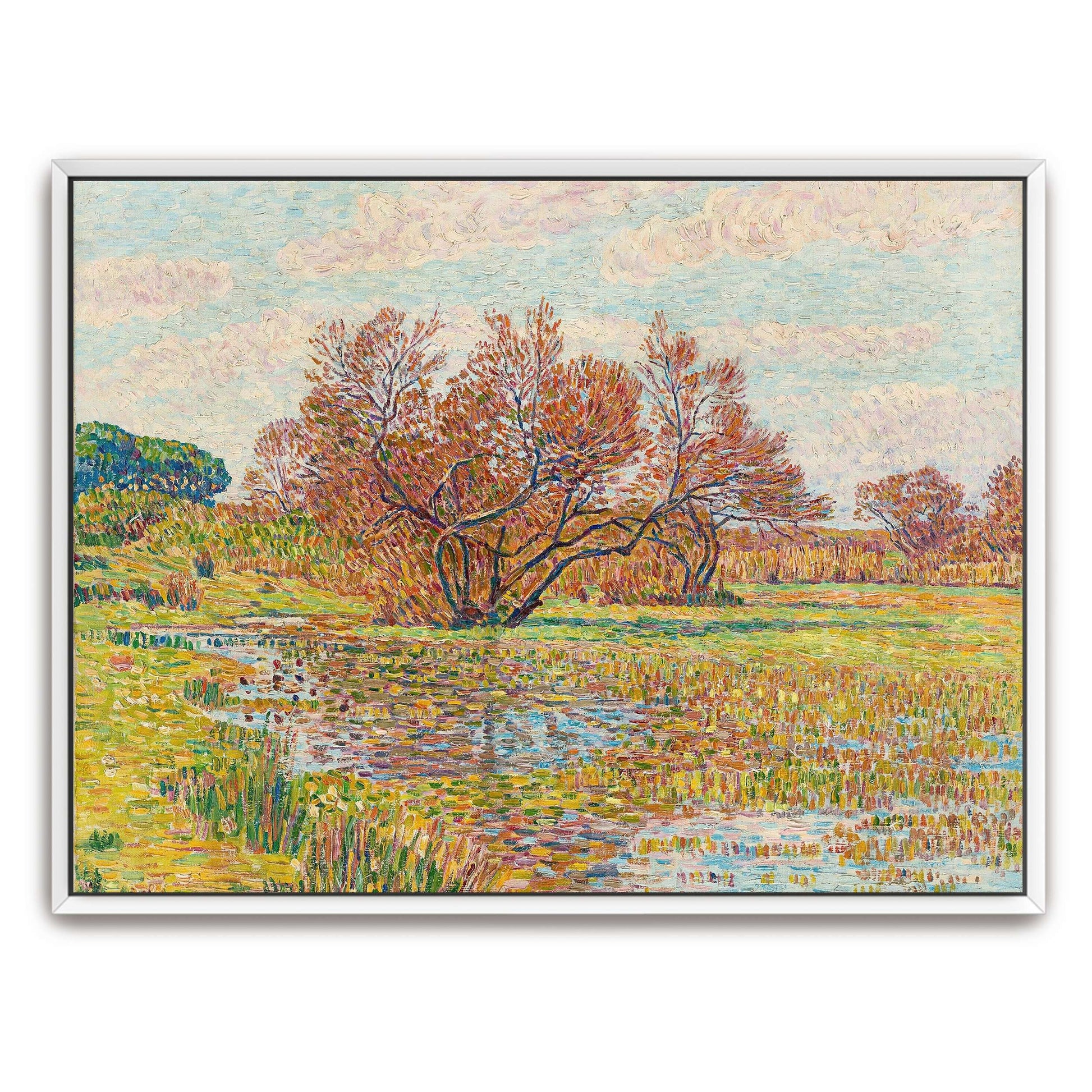 Autumn landscape with trees and river by Paul Baum