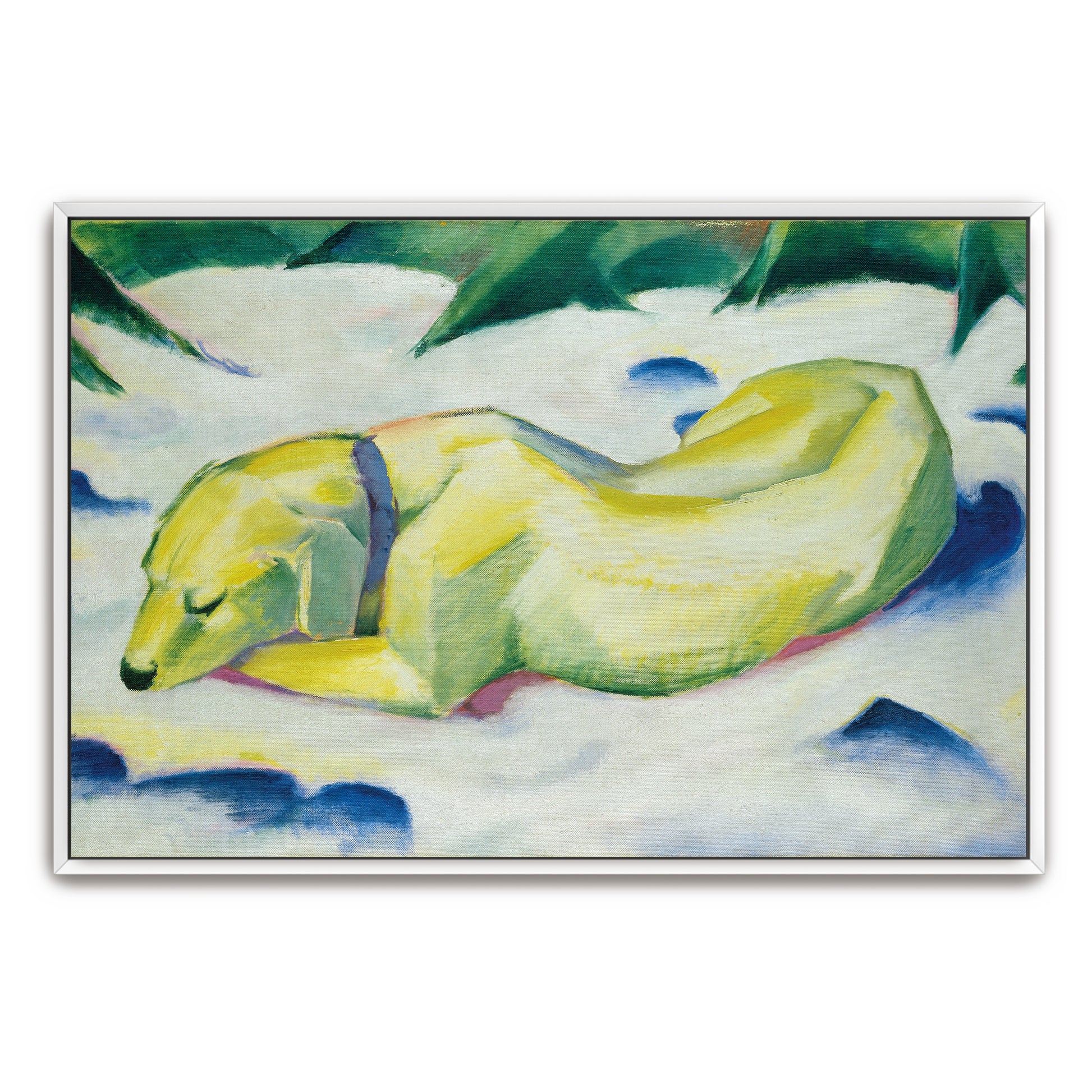 Sleeping Dog In Snowy Landscape By Franz Marc