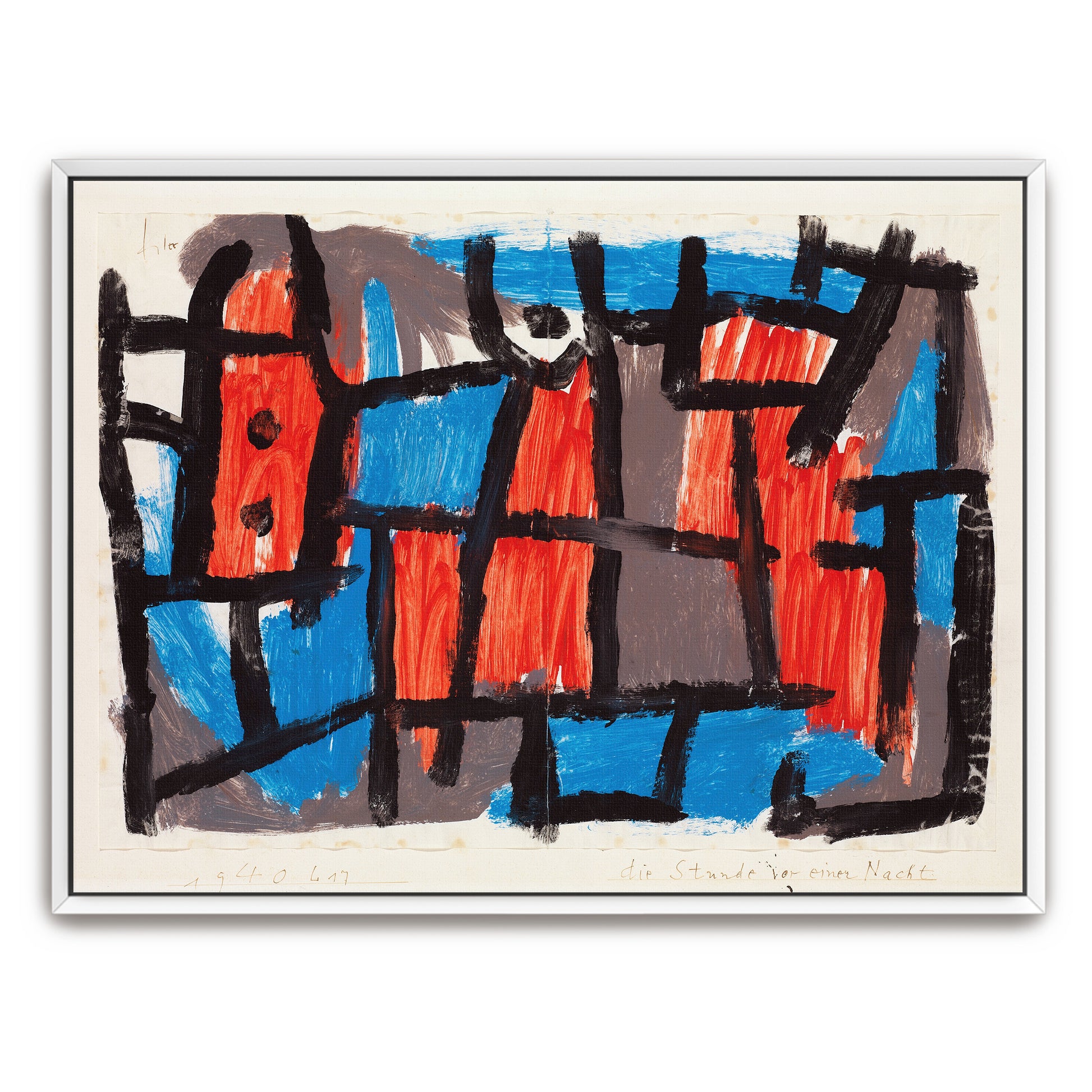 Abstract Composition In Red, Blue And Grey By Paul Klee