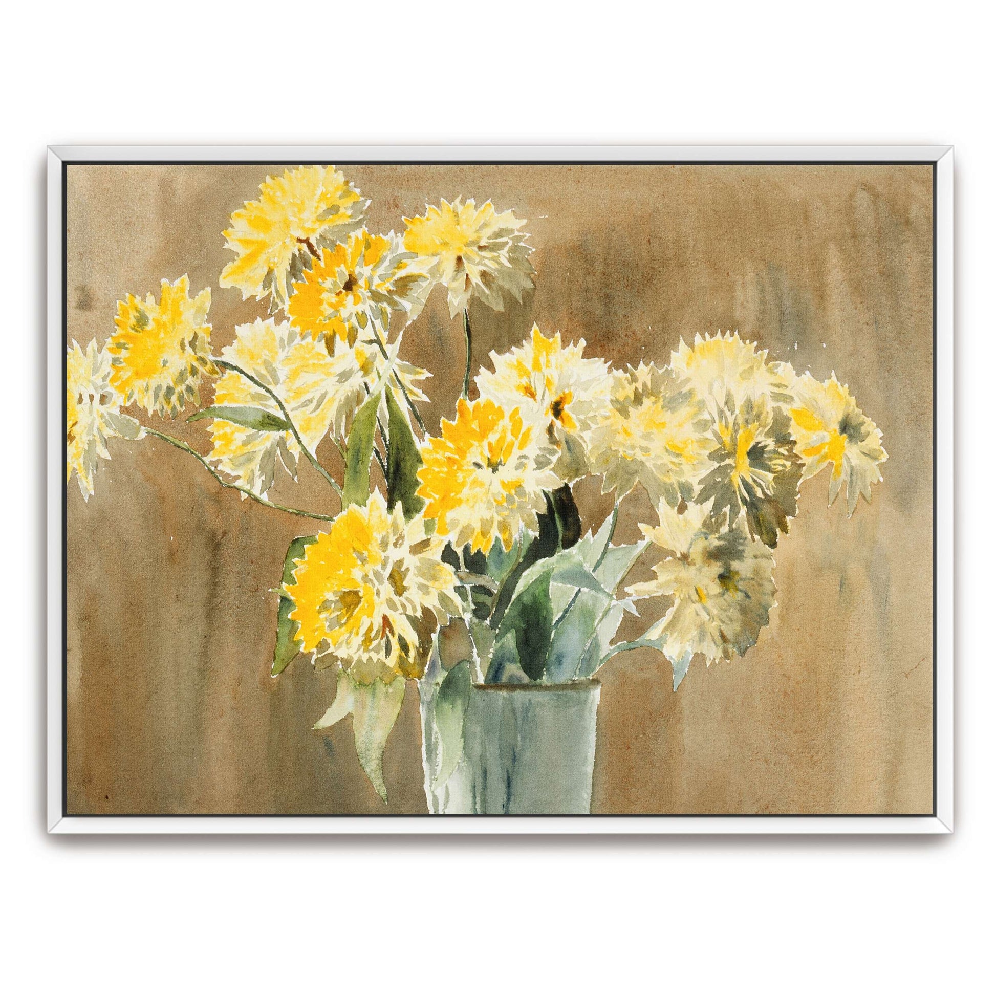 Yellow flowers in vase by Hannah Borger Overbeck