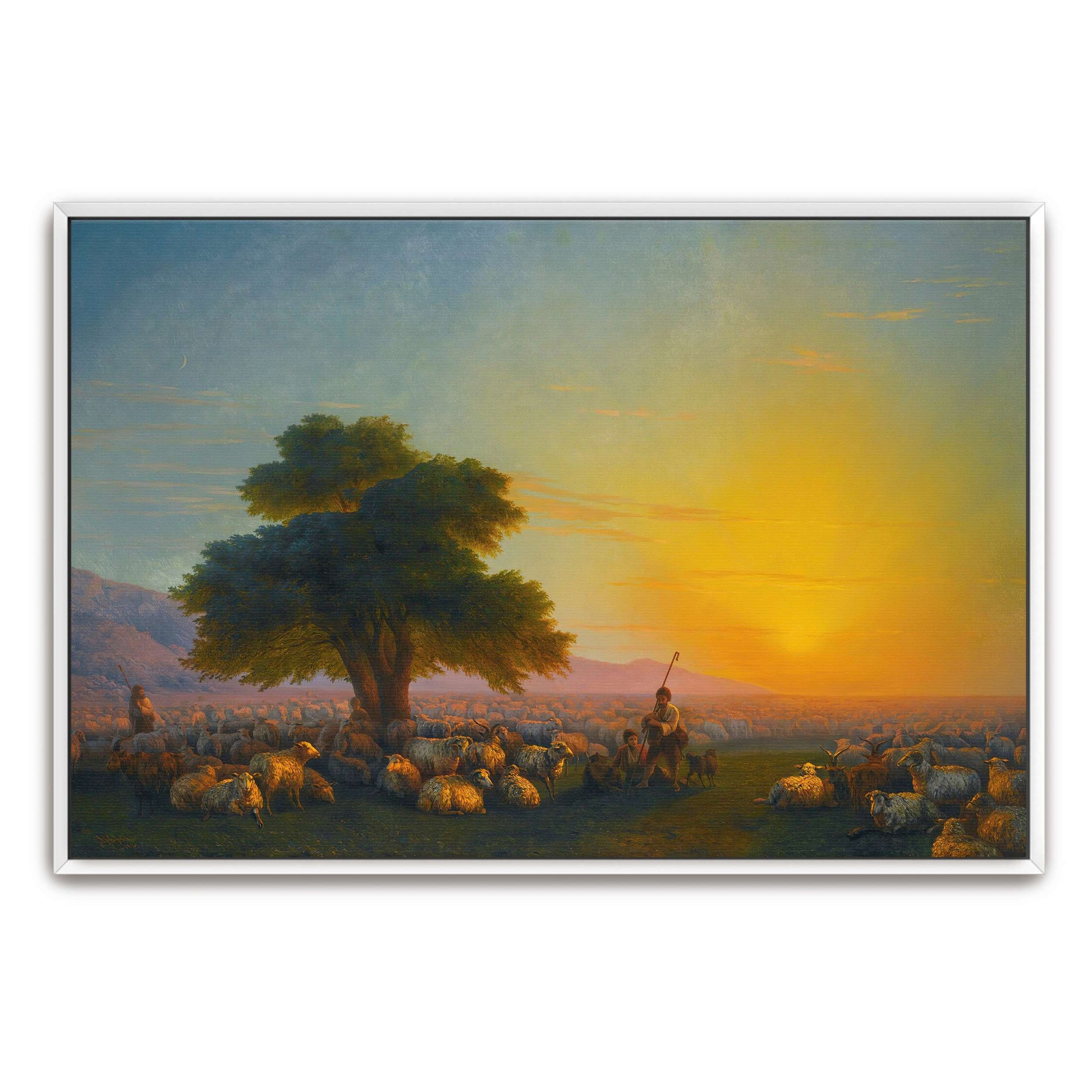 Shepherds and Flock at Sunset by Ivan Konstantinovich Aivazovsky
