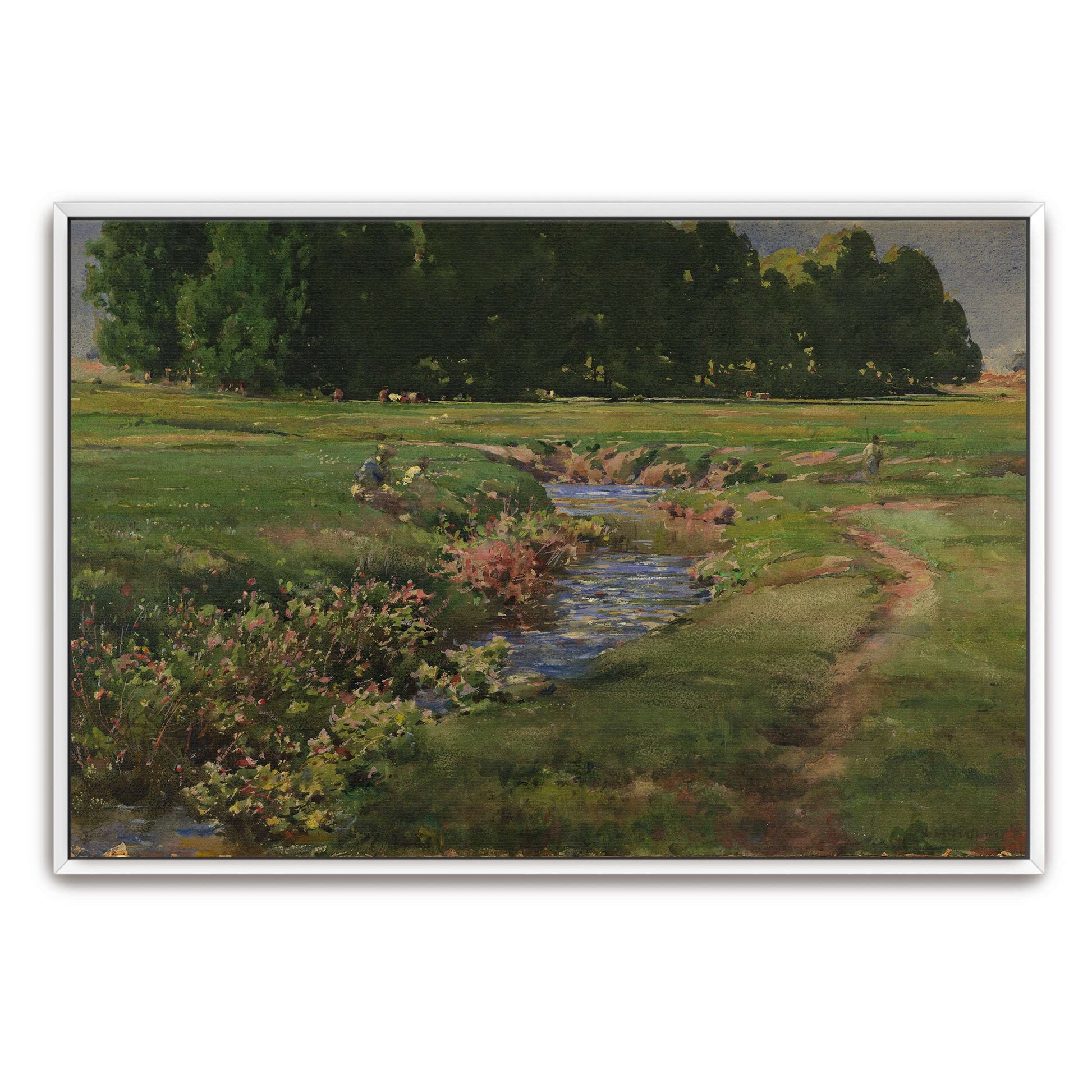 Stream flows through green field by William Henry Holmes