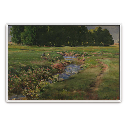 Stream flows through green field by William Henry Holmes