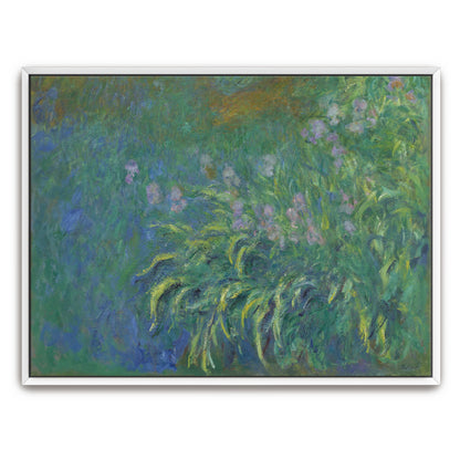 Impressionist Garden Scene With Purple Flowers By Claude Monet