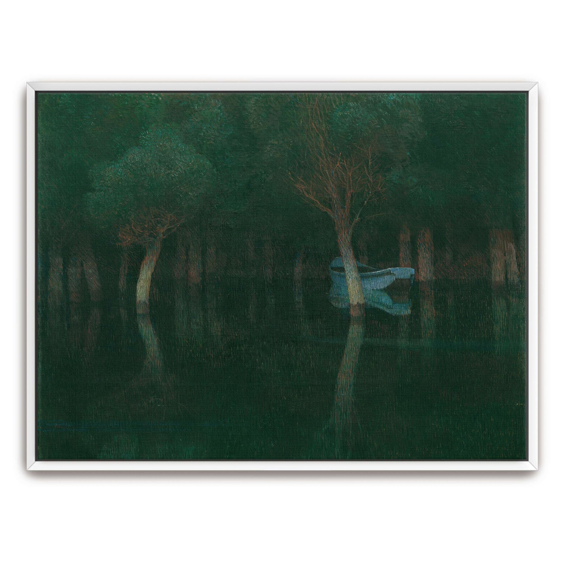 Boat in dark, still water by Carl Moll