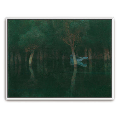 Boat in dark, still water by Carl Moll