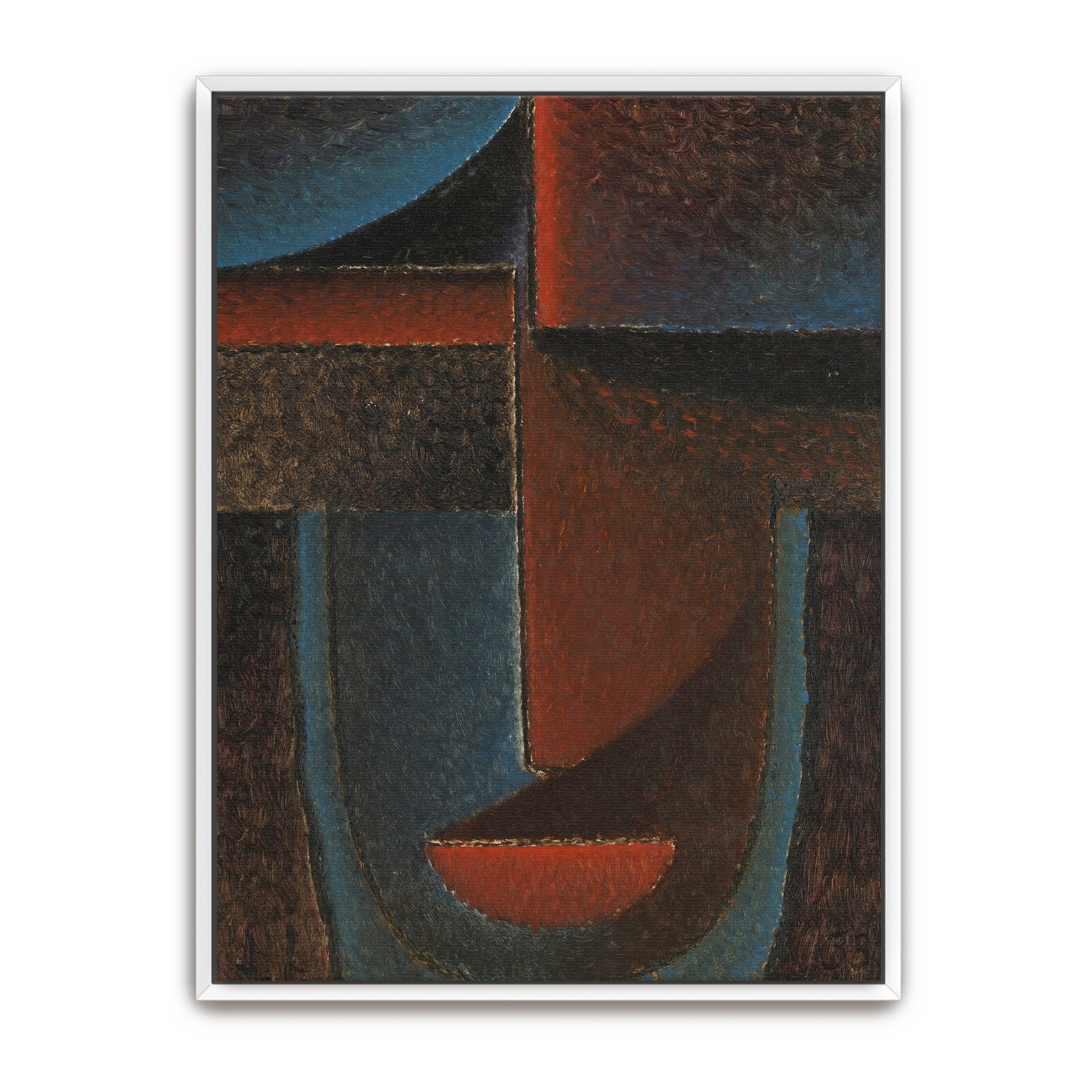 Geometric Abstract Composition With Blue And Red By Alexej Von Jawlensky