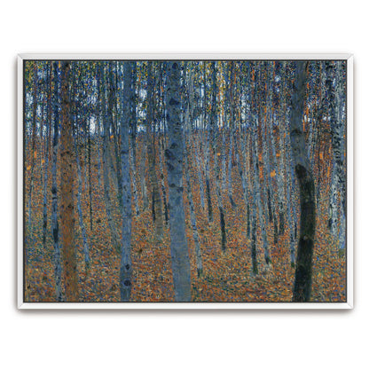 Forest scene with tall trees by Gustav Klimt