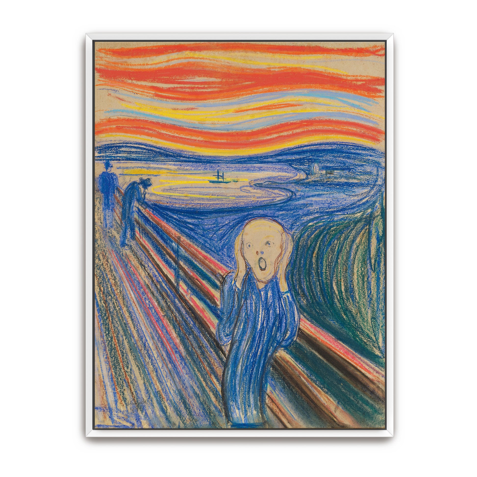 Wavy Landscape With Screaming Figure By Edvard Munch