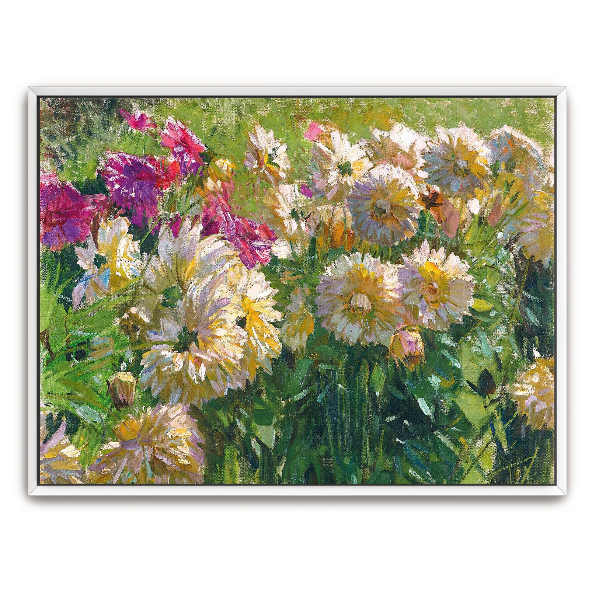 Dahlia flowers in garden by Carl Moll