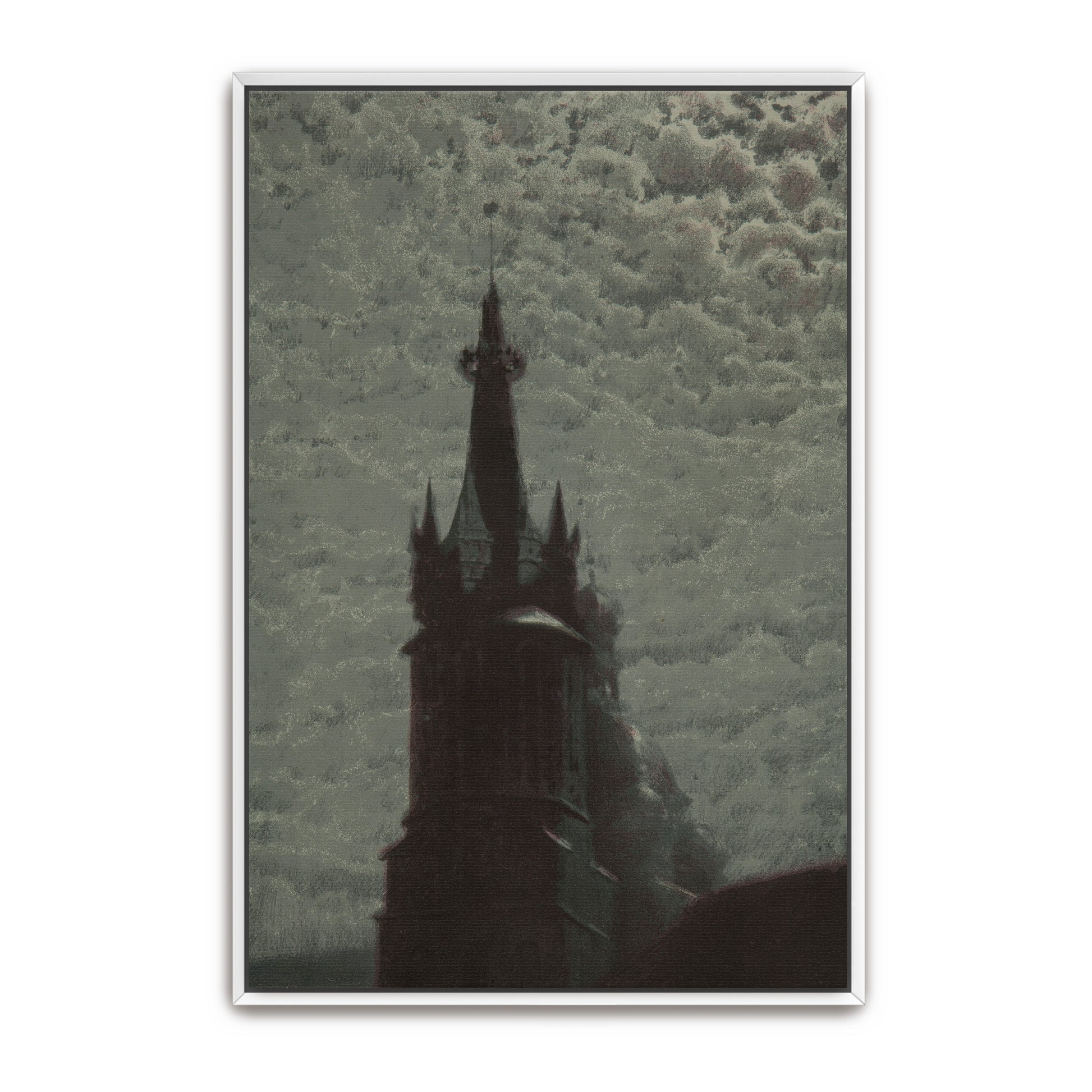 Church Tower Against Cloudy Sky By Józef Rapacki