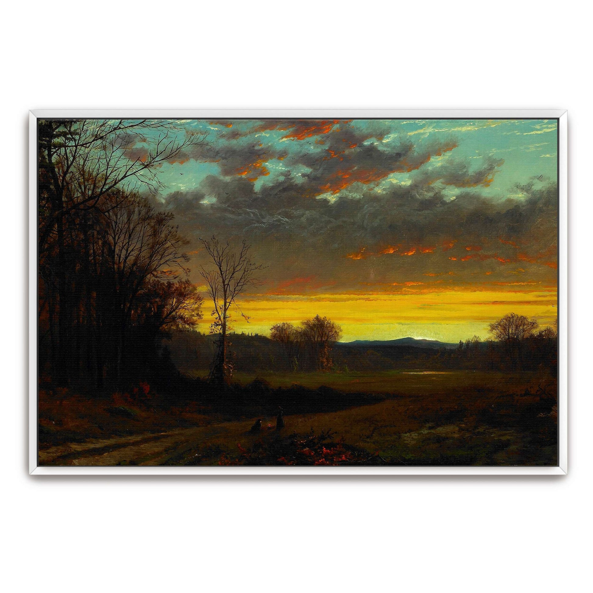 Forest clearing sunset landscape by Alfred Thompson Bricher