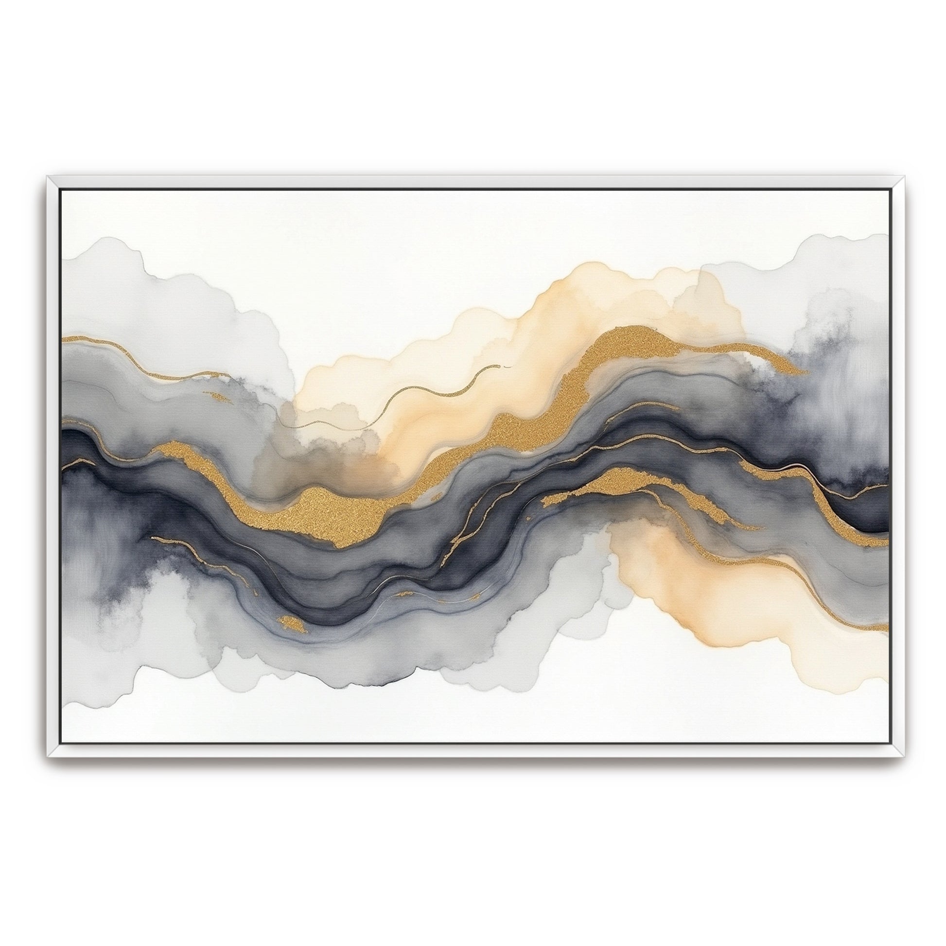 Abstract Watercolor With Golden Accents By Yara Rabibzad