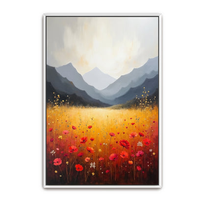 Mountain Meadow With Poppies By Yara Rabibzad