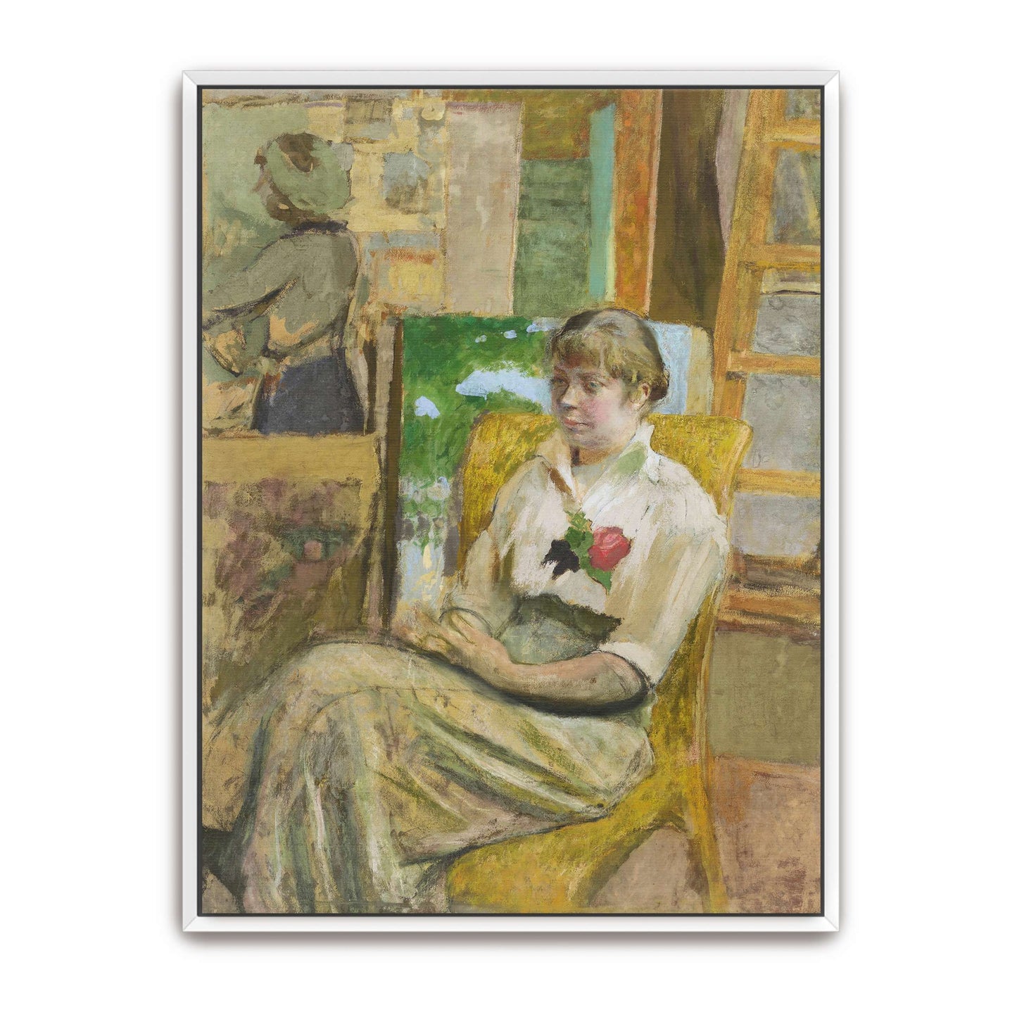 Woman in a chair with a rose by Édouard Vuillard